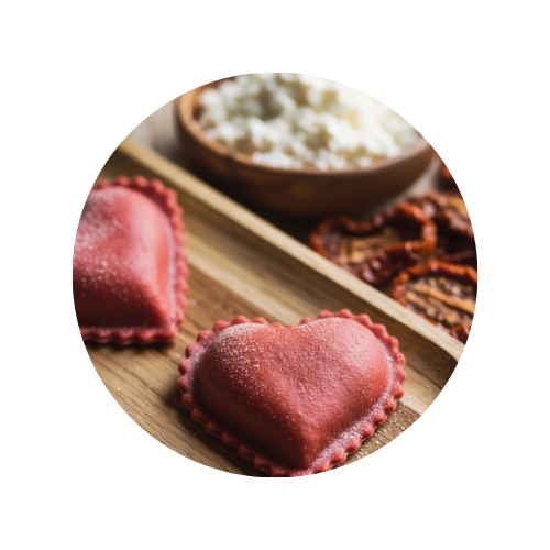 Cuoricini ai pomodorini secchi e burrata