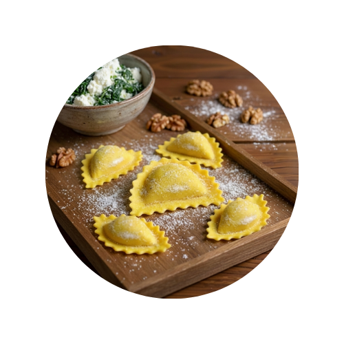 Mezzelune alla ricotta e spinaci
